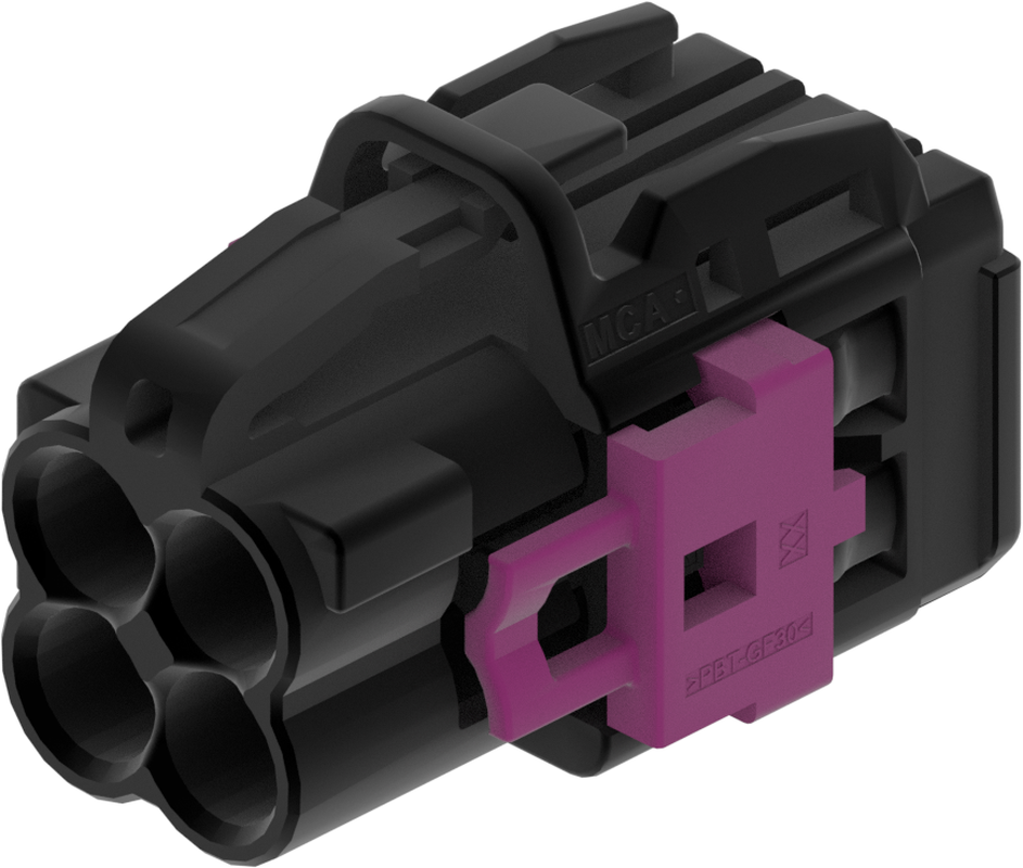 4 Port 2 Row MCA-B Female Mini Coax Black Code A