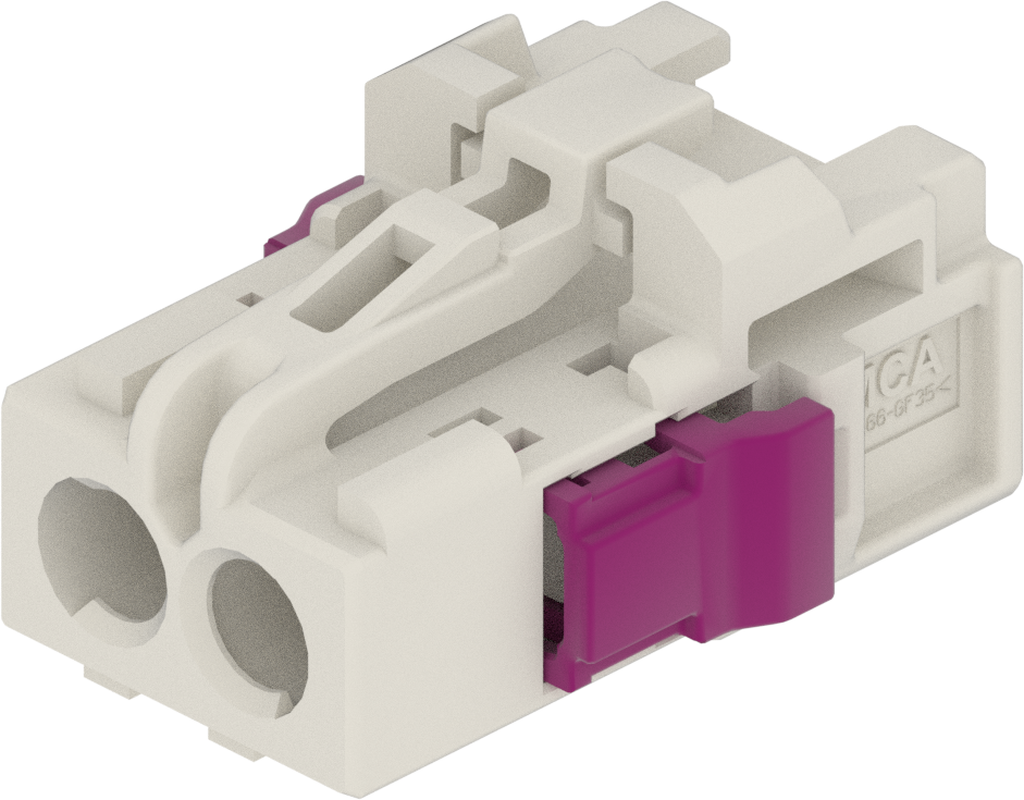 2 Port 1 Row MCA-A Female Mini Coax White Code B