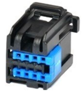8 Way F OCS 0.64 Unsealed Connector Black