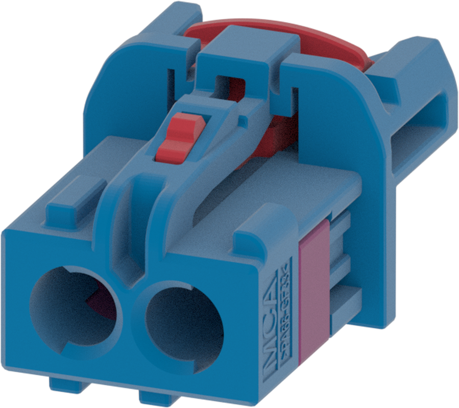2 Port 1 Row MCA-A Female Mini Coax Blue Code C