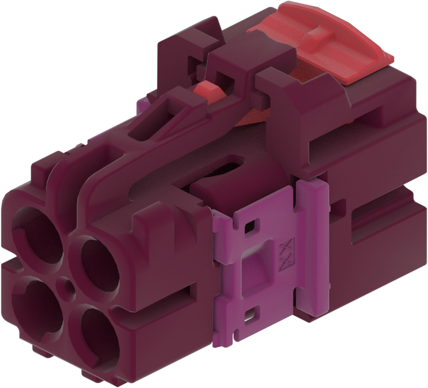 4 Port 2 Row MCA-A Female Mini Coax Claret Violet Code D
