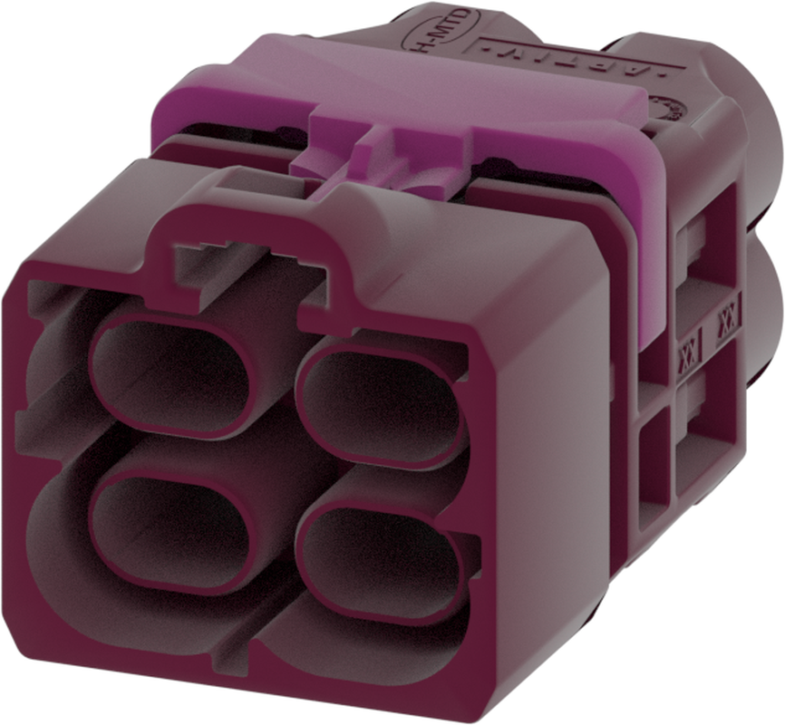 4 Port 2 Row Male H-MTD Violet Code D