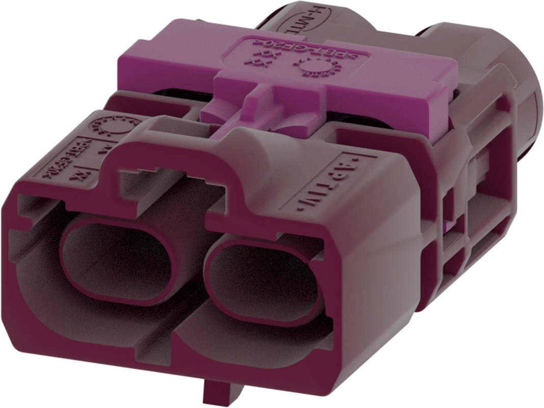 2 Port 1 Row Male H-MTD Violet Code D