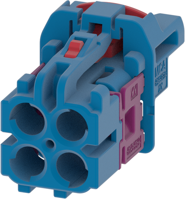 4 Port 2 Row MCA-A Female Mini Coax Blue Code C