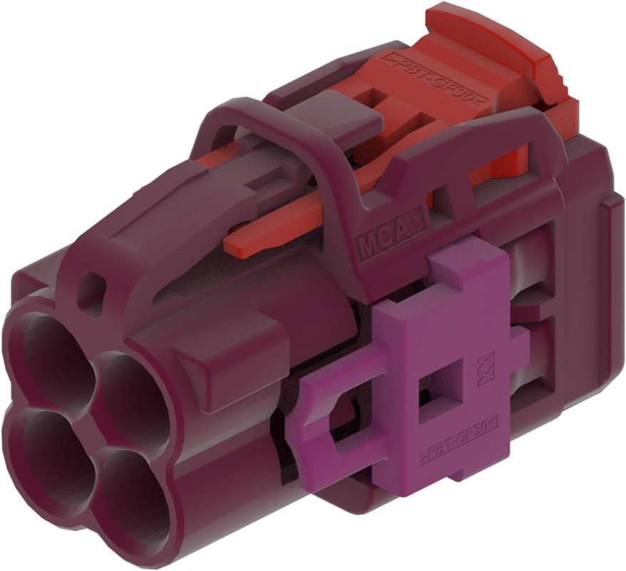 4 Port 2 Row MCA-B Female Mini Coax Claret Violet Code D