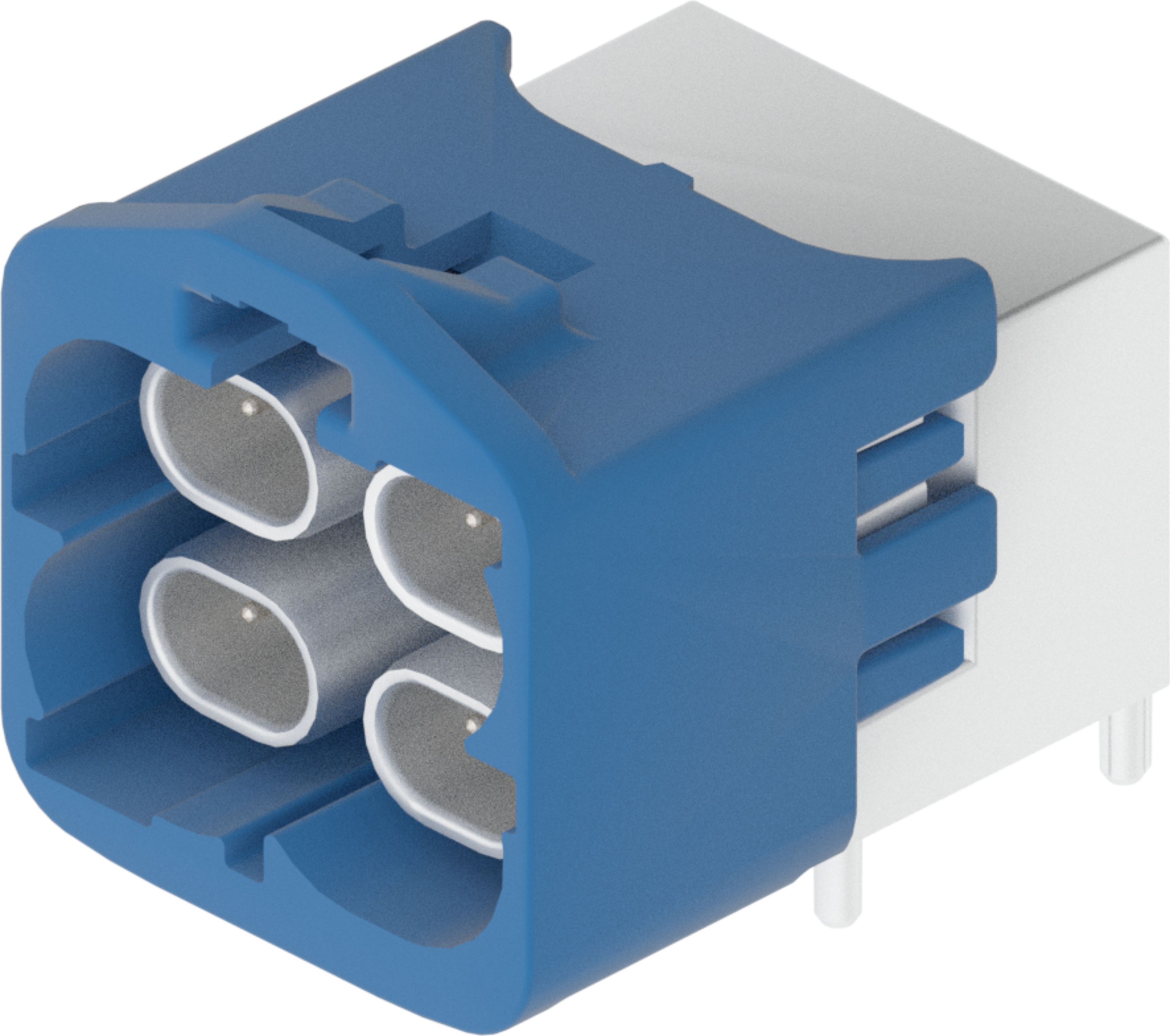 4 Port 2 Row Male H-MTD Blue Code C