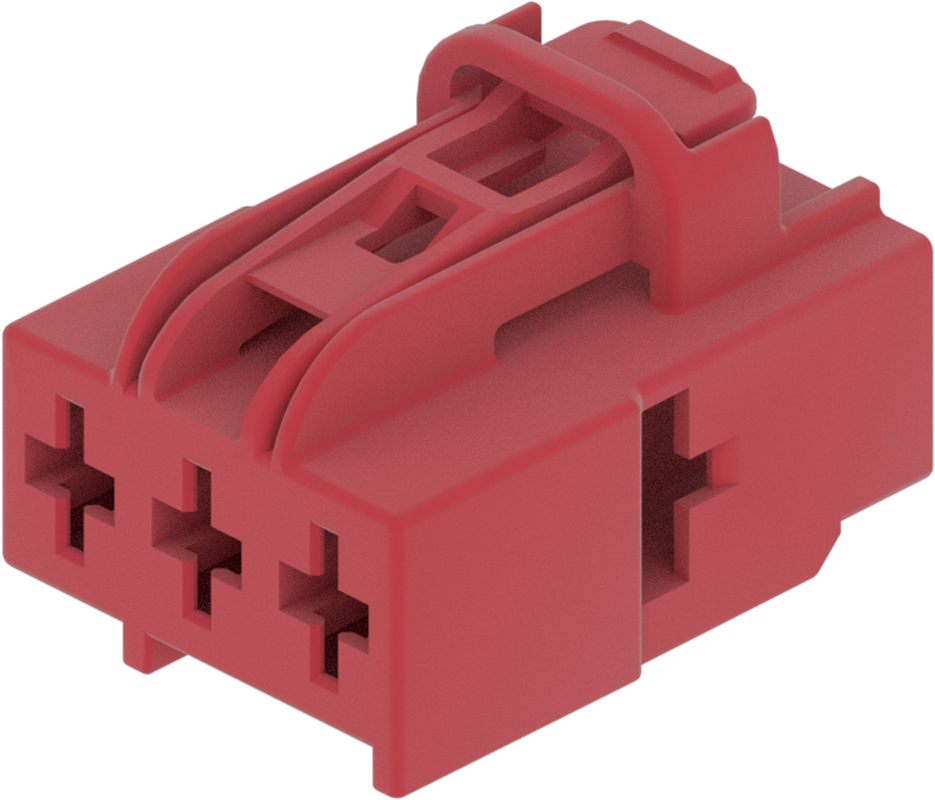 3 Way F DUCON 6.3 Unsealed Connector Red