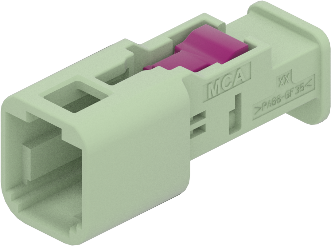 1 Port 1 Row MCA-A Male Mini Coax Green Code L