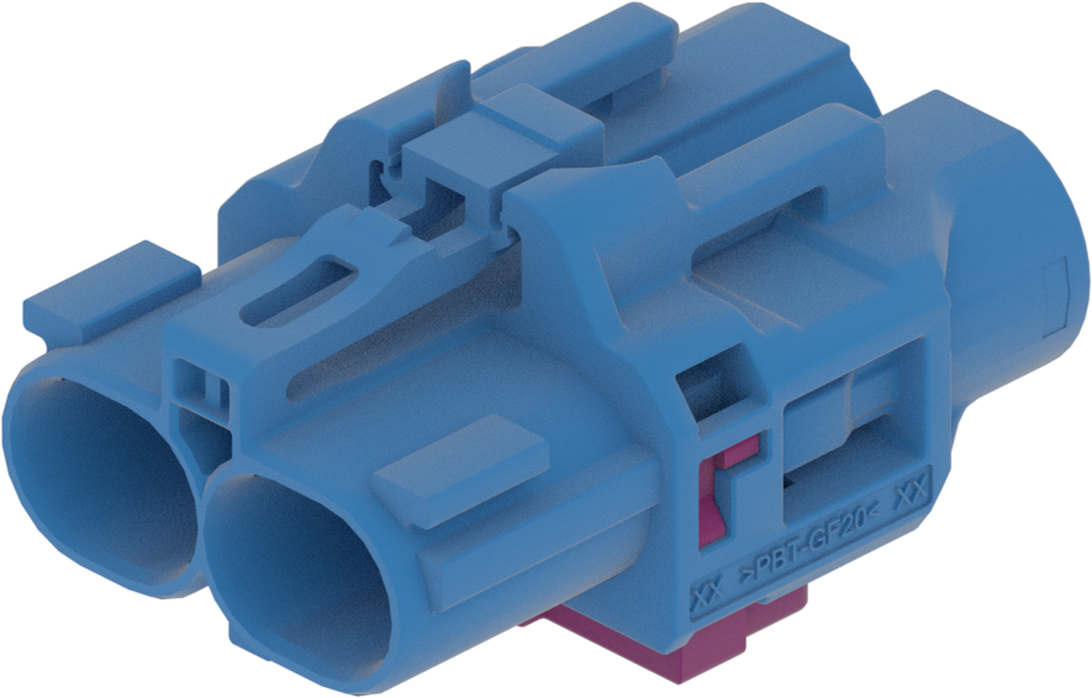 2 Port 1 Row Female H-MTD Blue Code C
