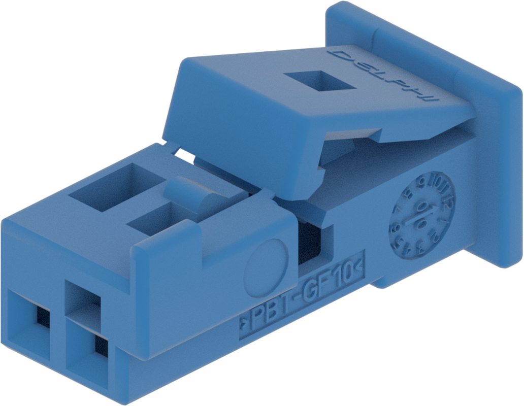 2 Way F MTS 0.64 Unsealed Connector Blue