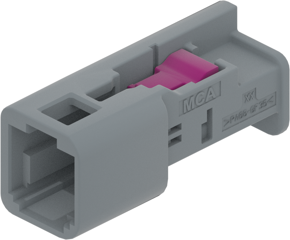 1 Port 1 Row MCA-A Male Mini Coax Dark Grey Code G