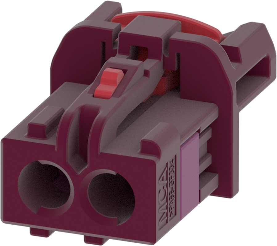 2 Port 1 Row MCA-A Female Mini Coax Claret Violet Code D