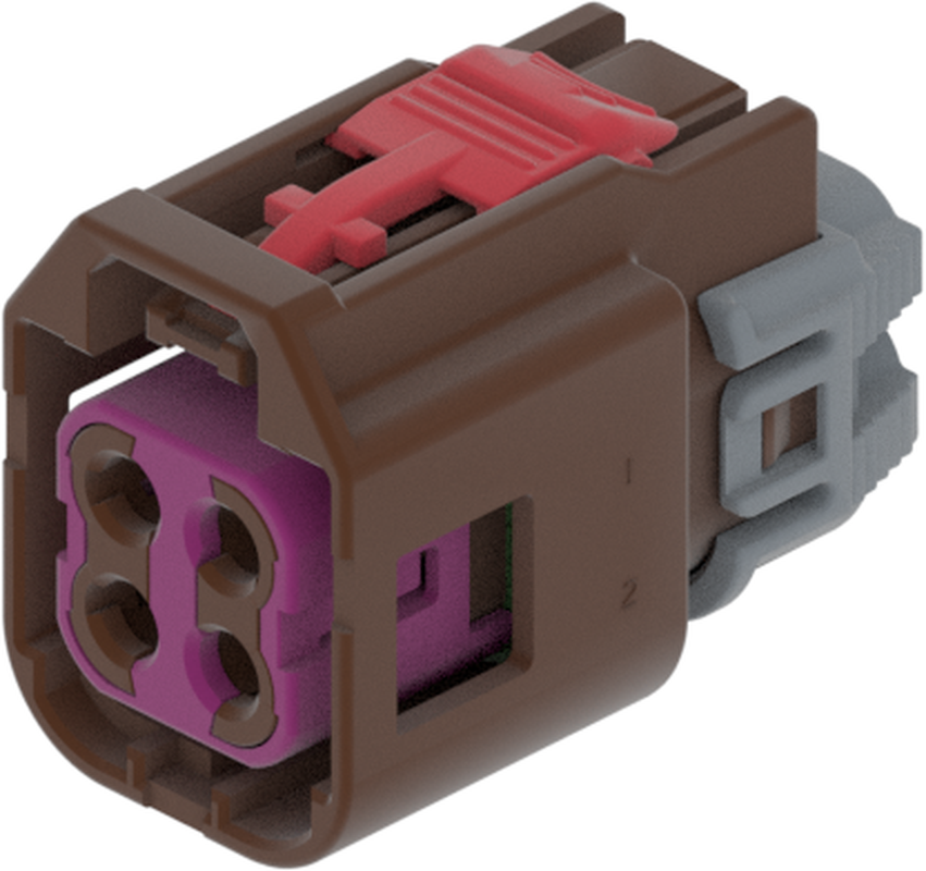4 Port 2 Row MCA-A Female Mini Coax Brown Code F