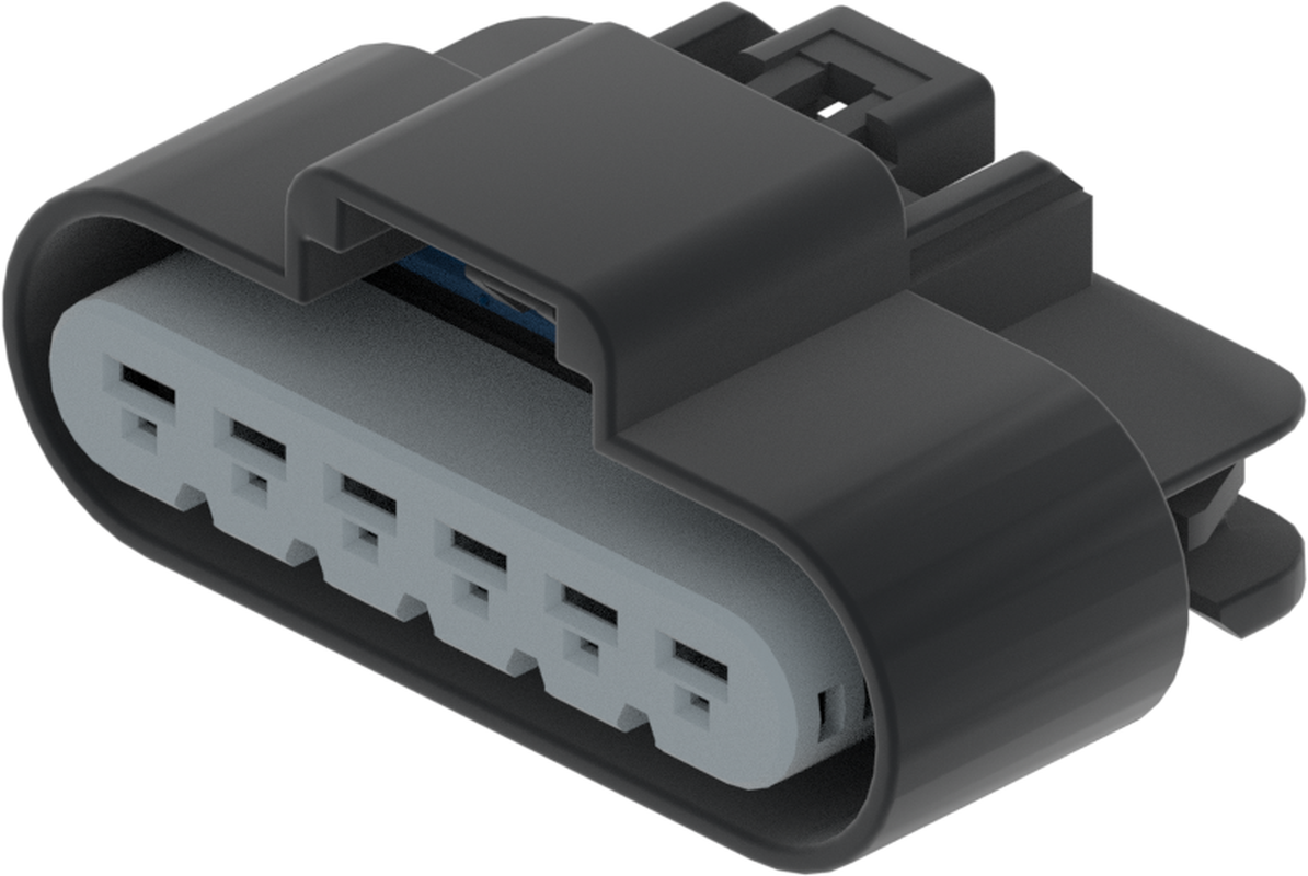 6 Way F GT 2.8 Sealed Connector Black