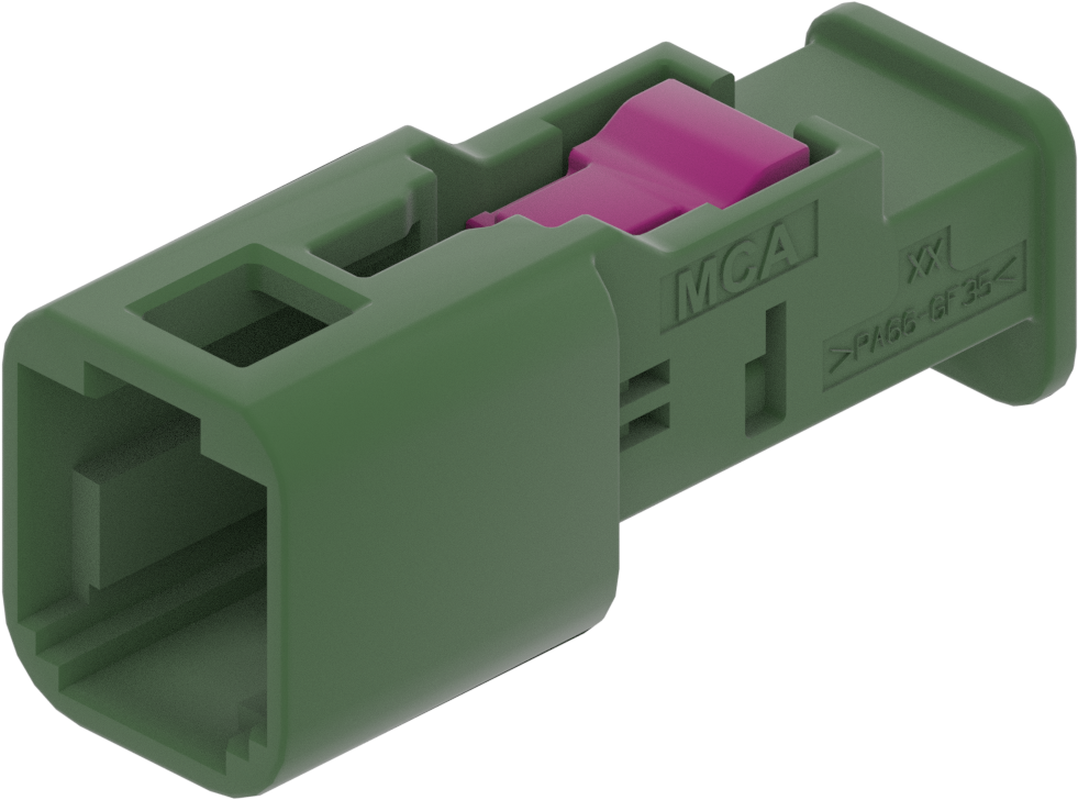 1 Port 1 Row MCA-A Male Mini Coax Green Code M
