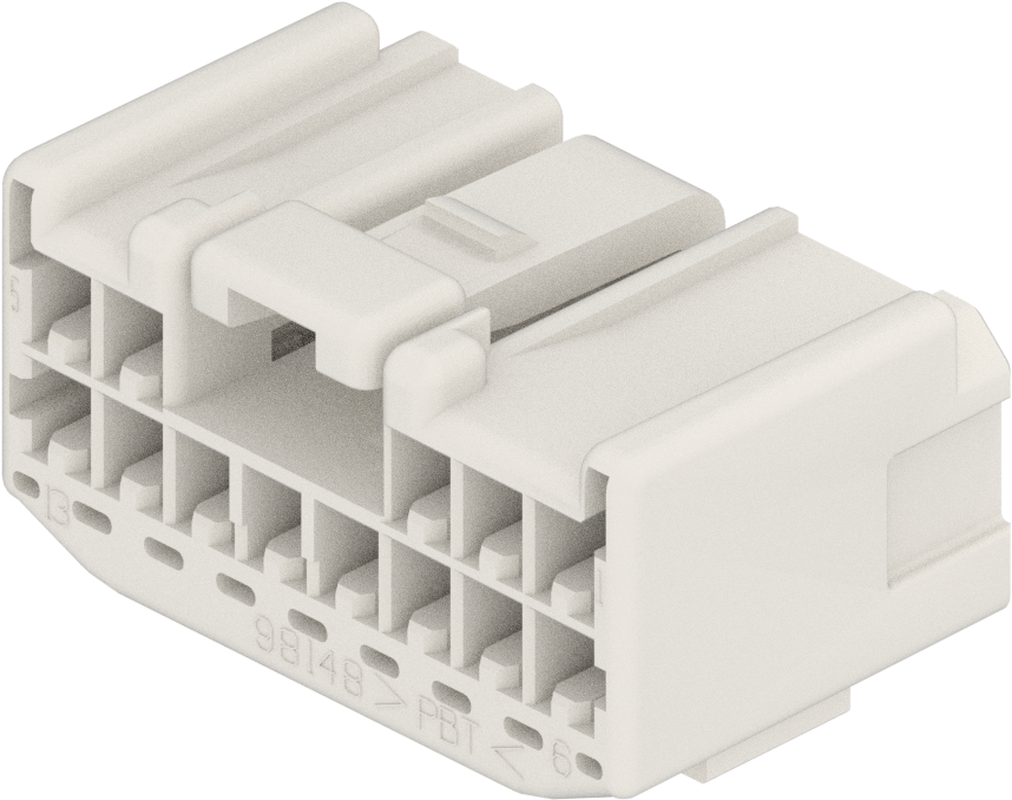 13 Way Female 2.3 090 Unsealed Connector Natural