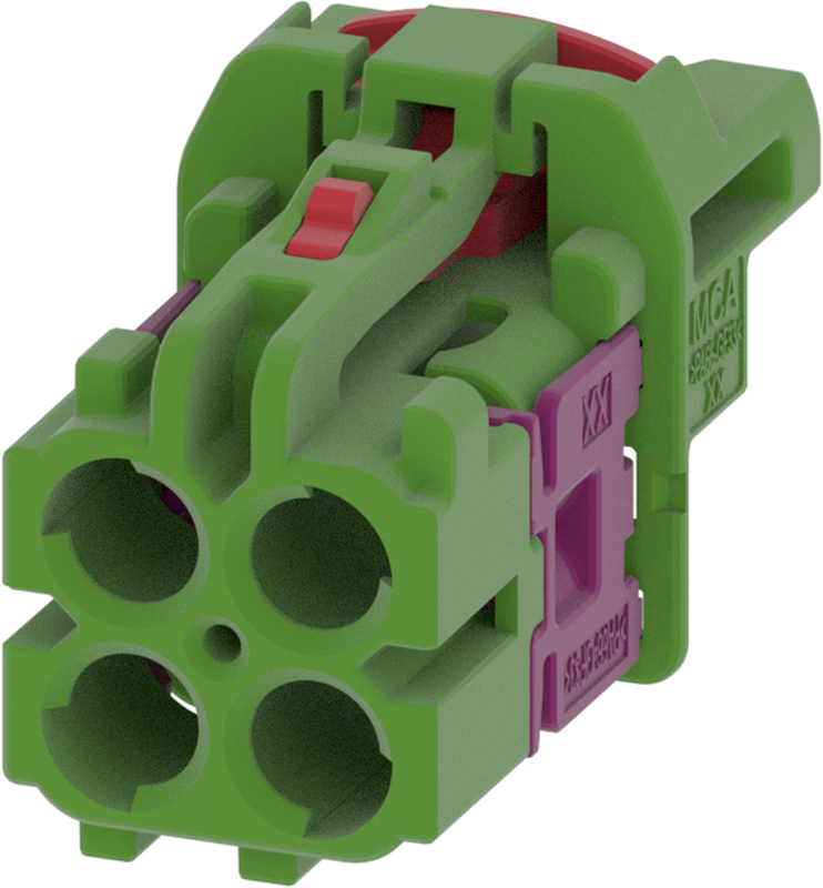 4 Port 2 Row MCA-A Female Mini Coax Light Green Code E