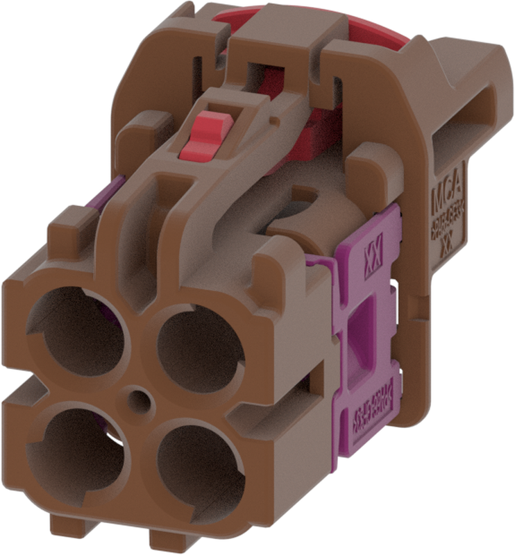4 Port 2 Row MCA-A Female Mini Coax Light Brown Code F