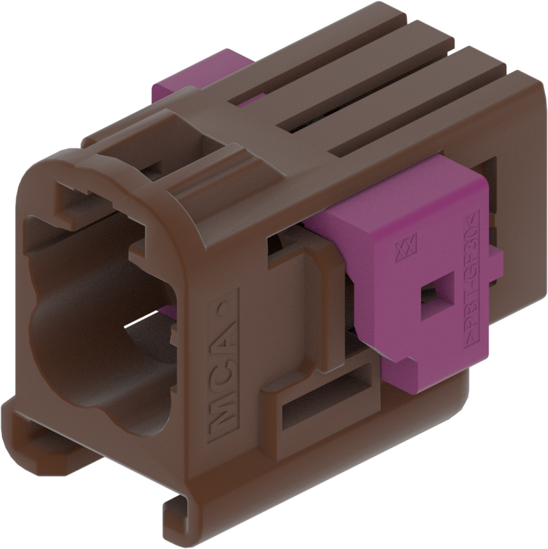 4 Port 2 Row MCA-B Male Mini Coax Brown Code F