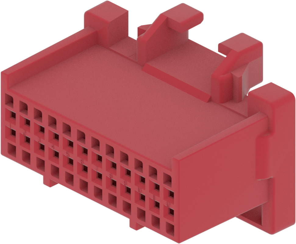 24 Way Female 1.0 MIC/P Unsealed Connector Red