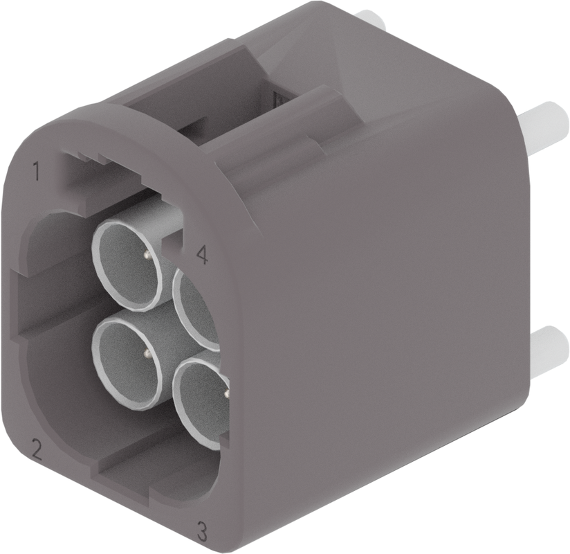 4 Port 2 Row MCA-B Male Mini Coax Platinum Grey Code G