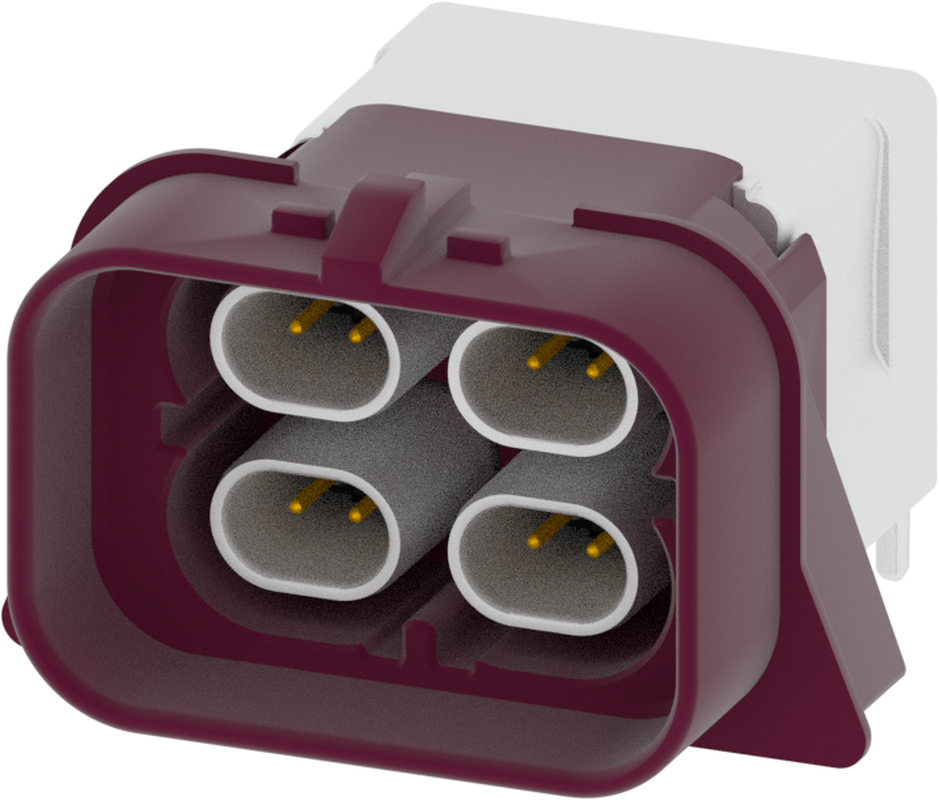 4 Port 2 Row Male H-MTD Claret Violet Code D