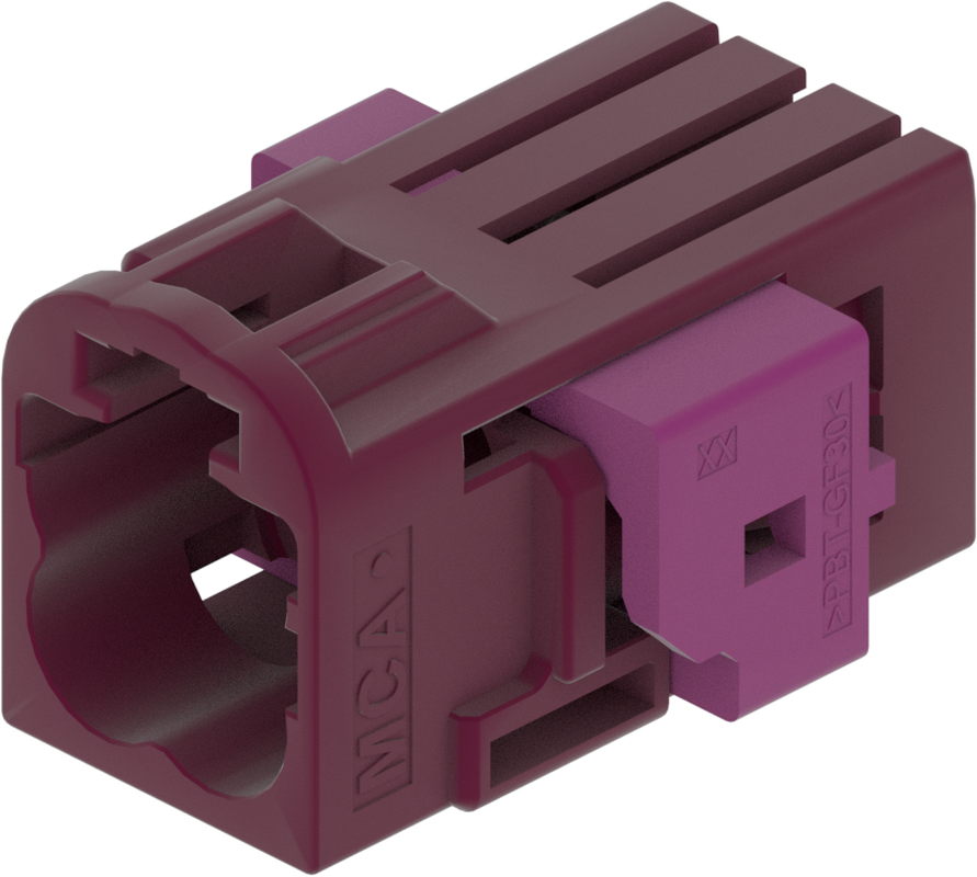 4 Port 2 Row MCA-B Male Mini Coax Claret Violet Code D