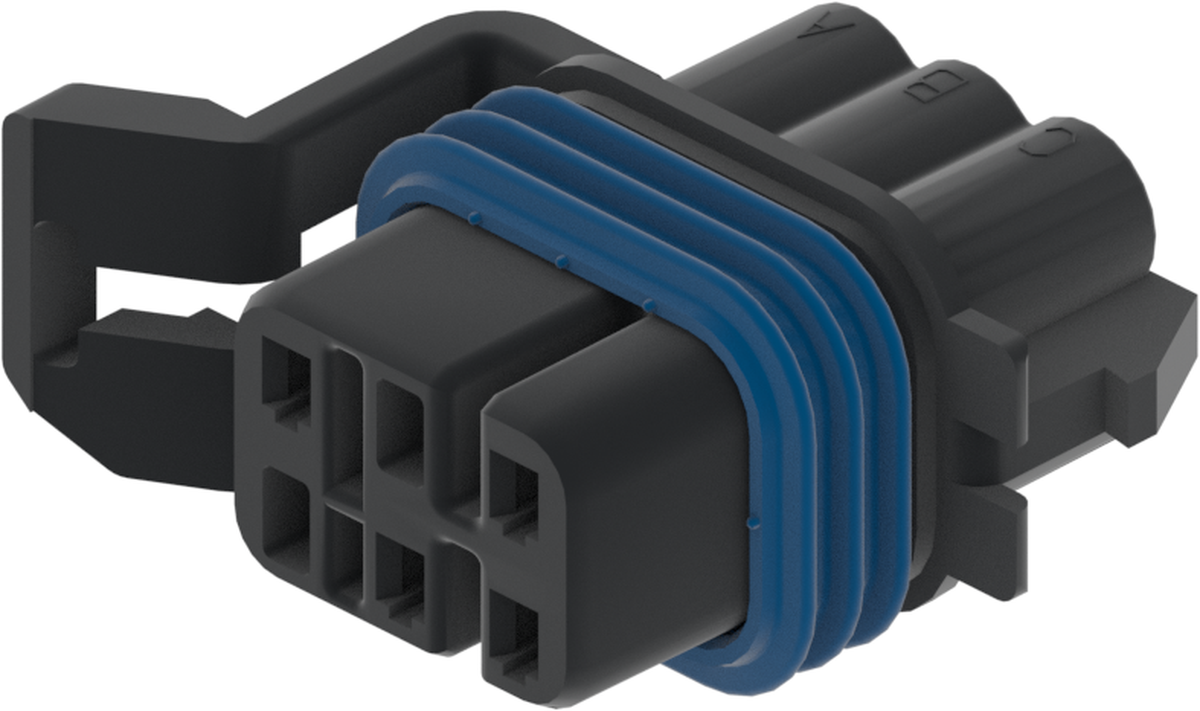 6 Way Female 1.5 MetriPack (M/P) Sealed Connector Black