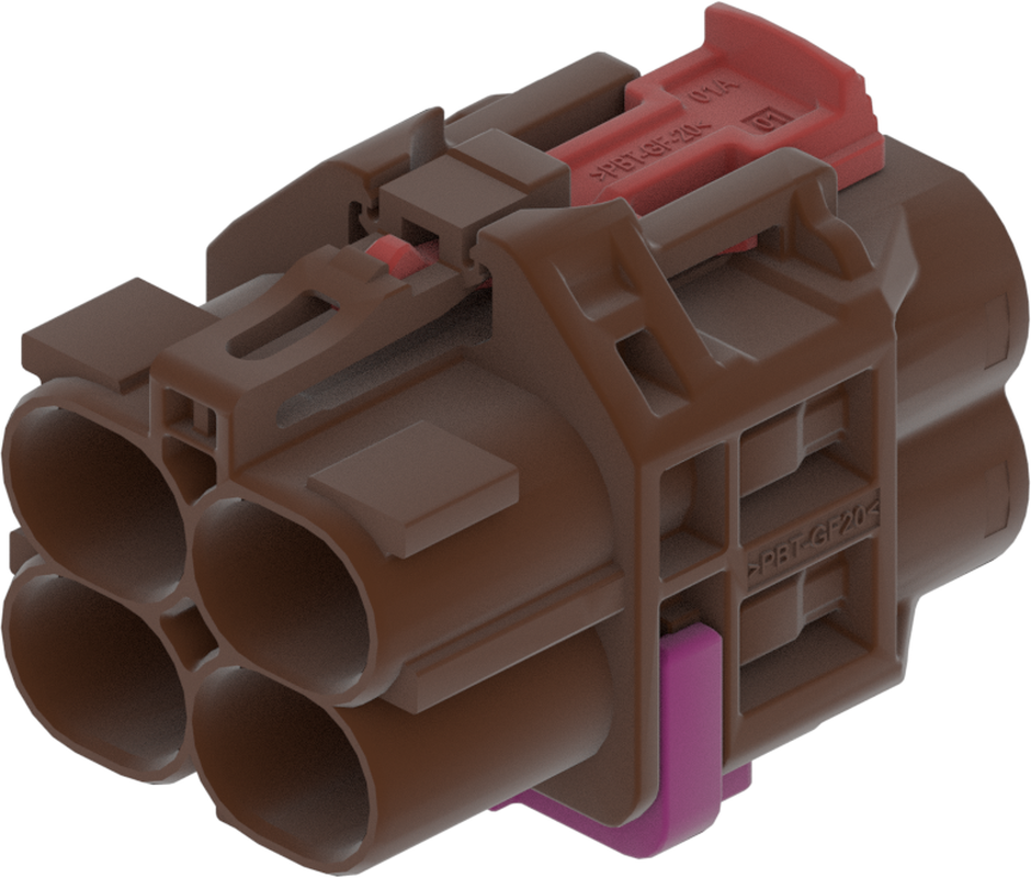 4 Port 2 Row Female H-MTD Brown Code F