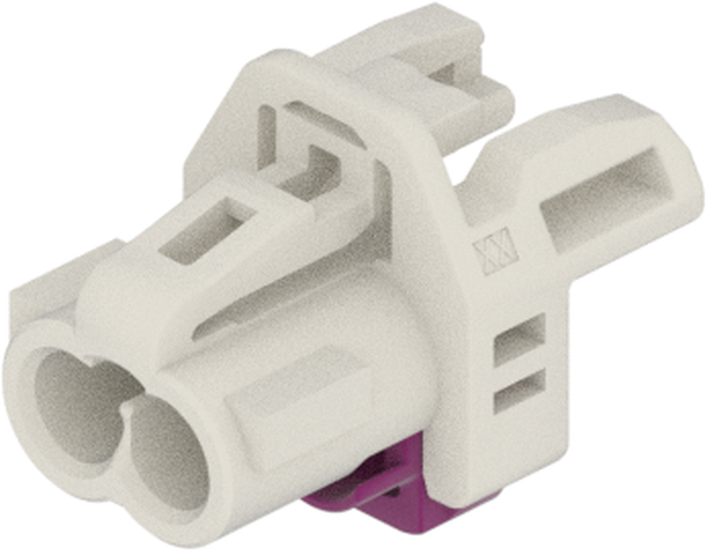 2 Port 1 Row MCA-B Female Mini Coax Pure White Code B