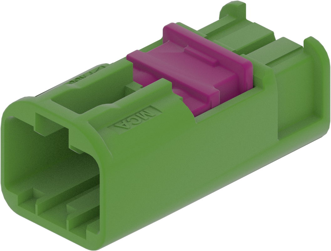 2 Port 1 Row MCA-A Male Mini Coax Light Green Code E