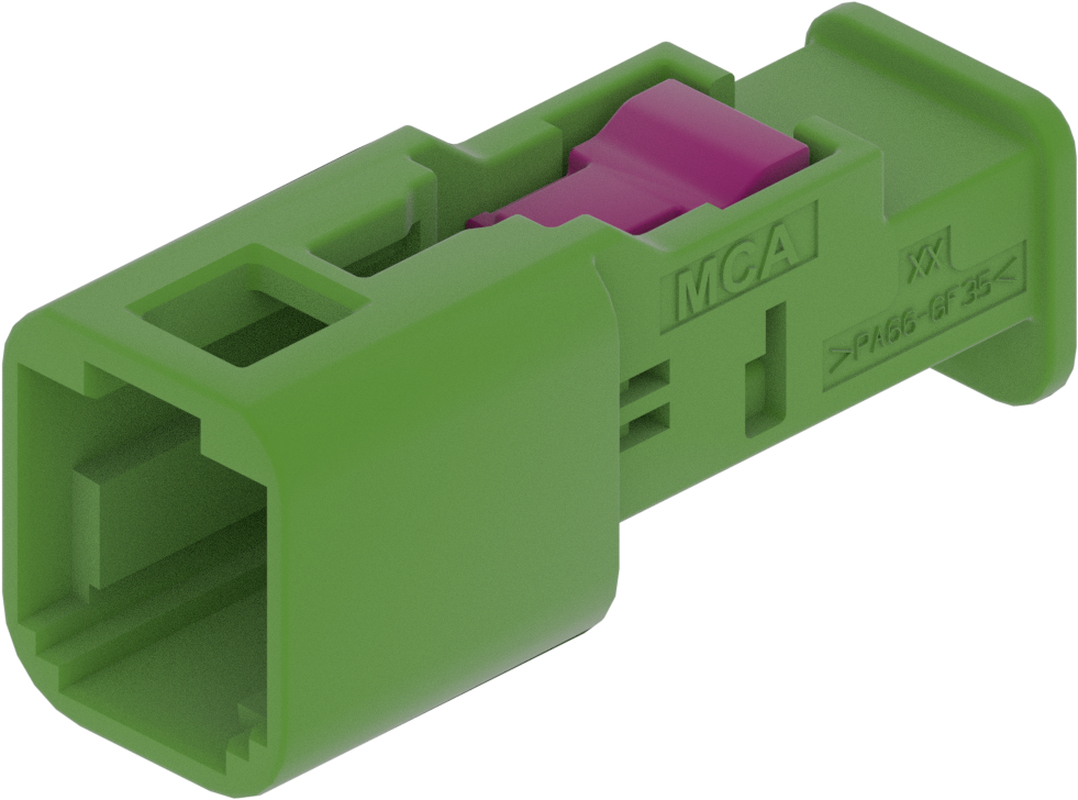 1 Port 1 Row MCA-A Male Mini Coax Light Green Code E