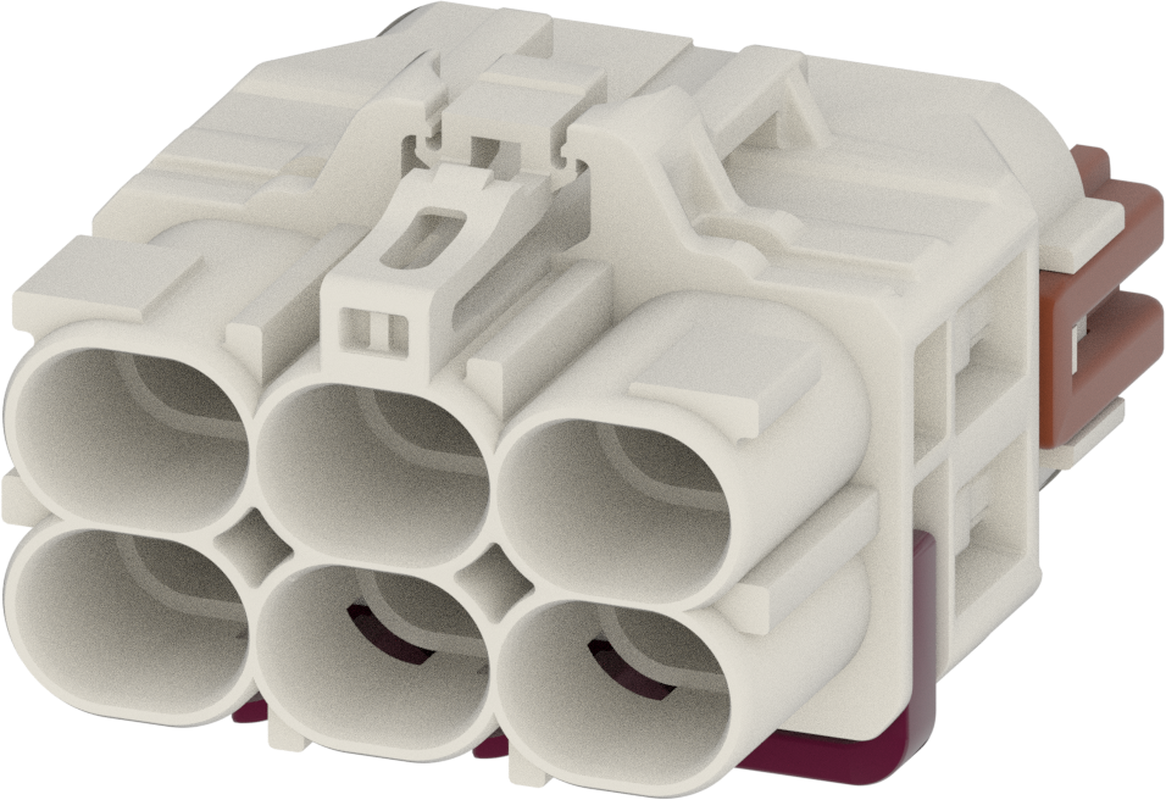 6 Port 2 Row Female H-MTD Cream White Code B