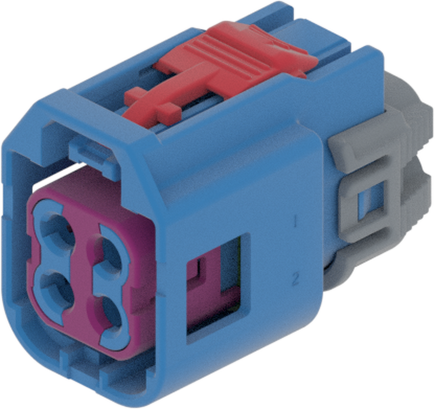 4 Port 2 Row MCA-A Female Mini Coax Blue Code C