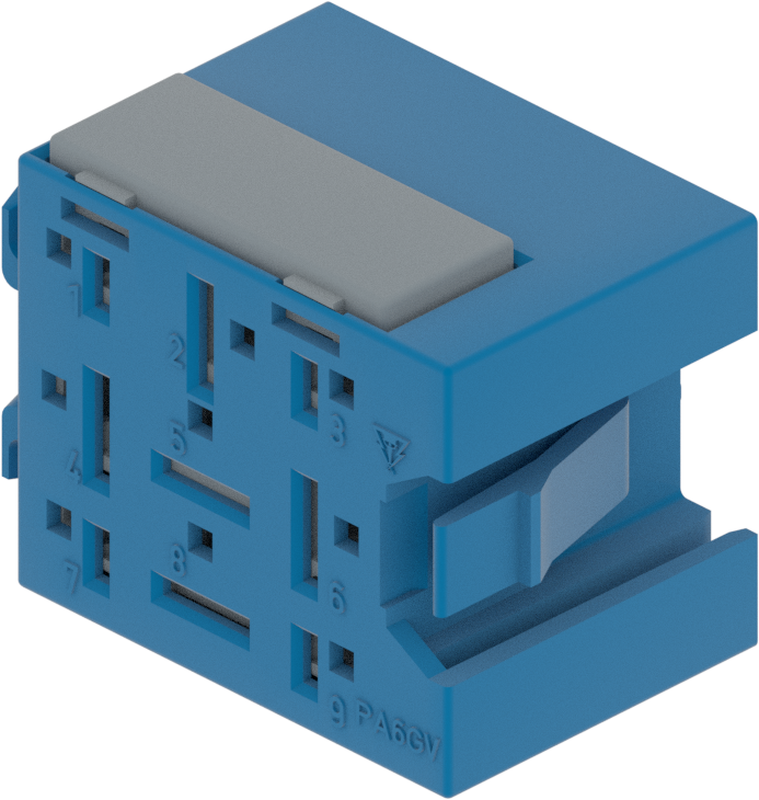9 Way Female M/P Unsealed Connector Blue