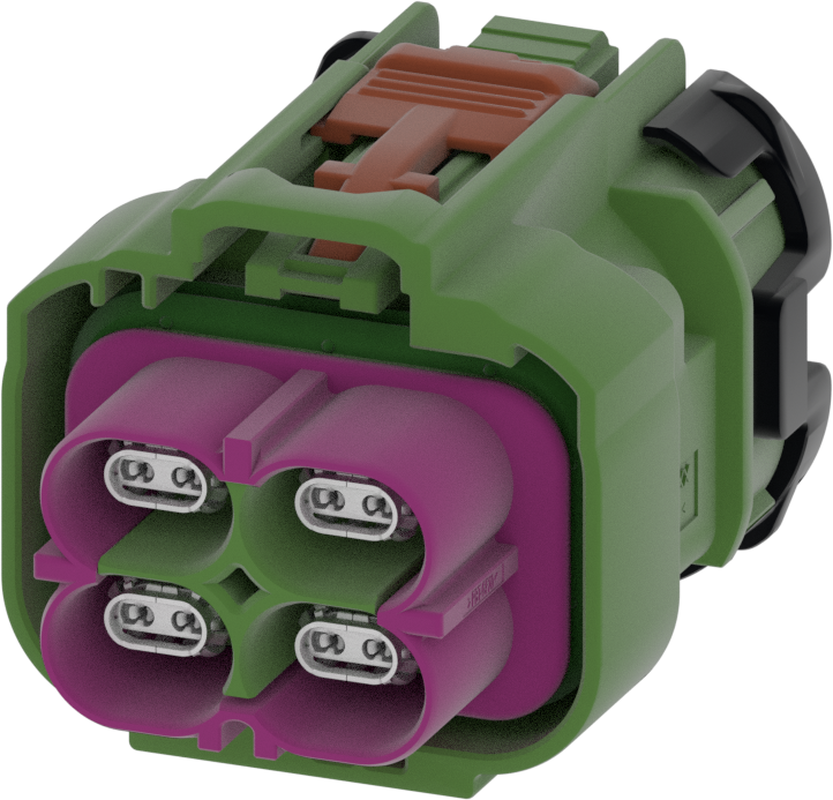 4 Port 2 Row Female H-MTD Green Code E