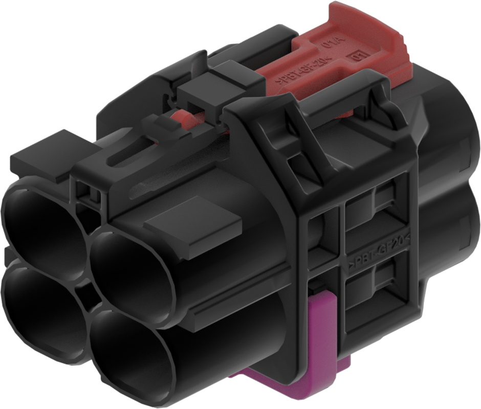 4 Port 2 Row Female H-MTD Black Code A