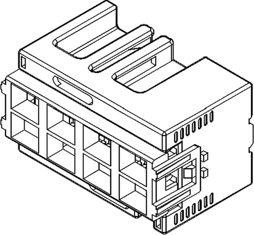 7 Way F DCS 2.8 Unsealed Connector Black