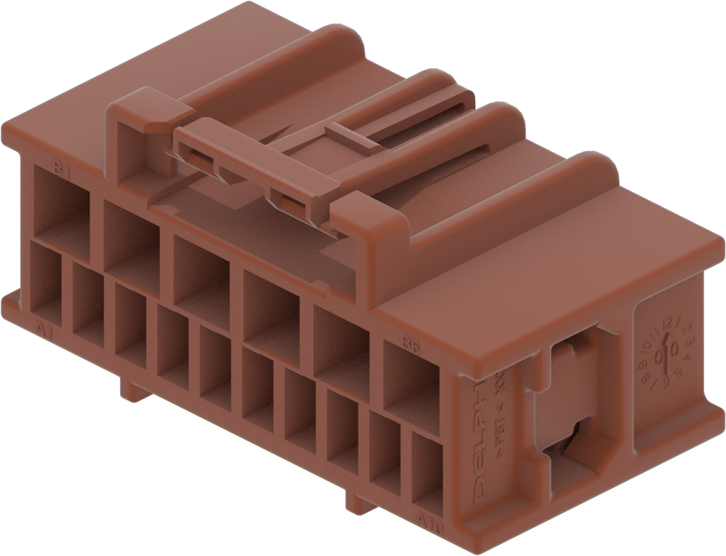 16 Way F GT 1.5 2.8 Unsealed Connector Brown