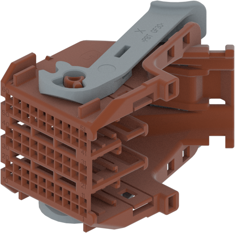 60 Way F DUO-TWIN 0.64 Unsealed Connector Brown