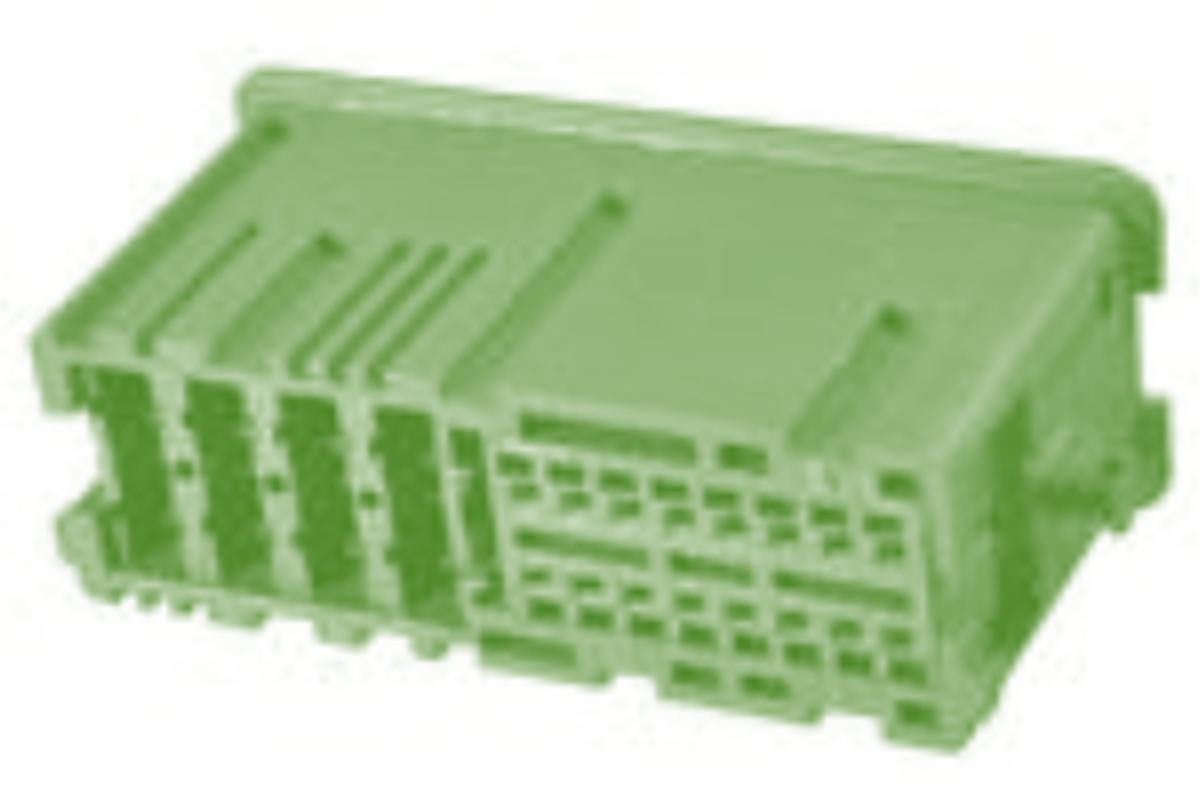 24 Way F MTS 0.64 SICMA-3 2.8 Unsealed Connector Green