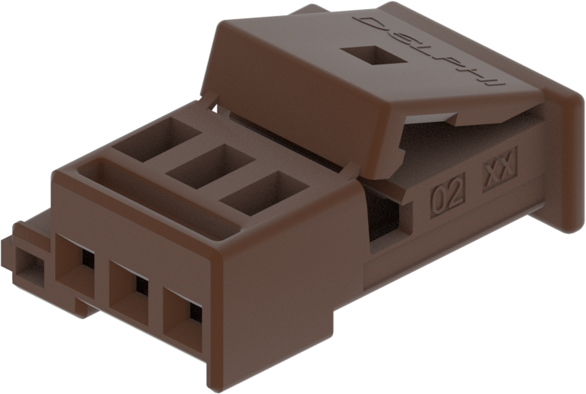 3 Way F MTS 0.64 Unsealed Connector Brown
