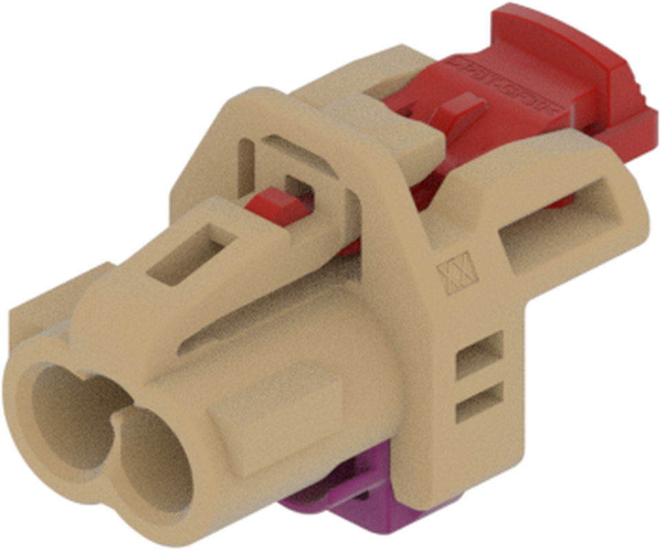 2 Port 1 Row MCA-B Female Mini Coax Beige Code J