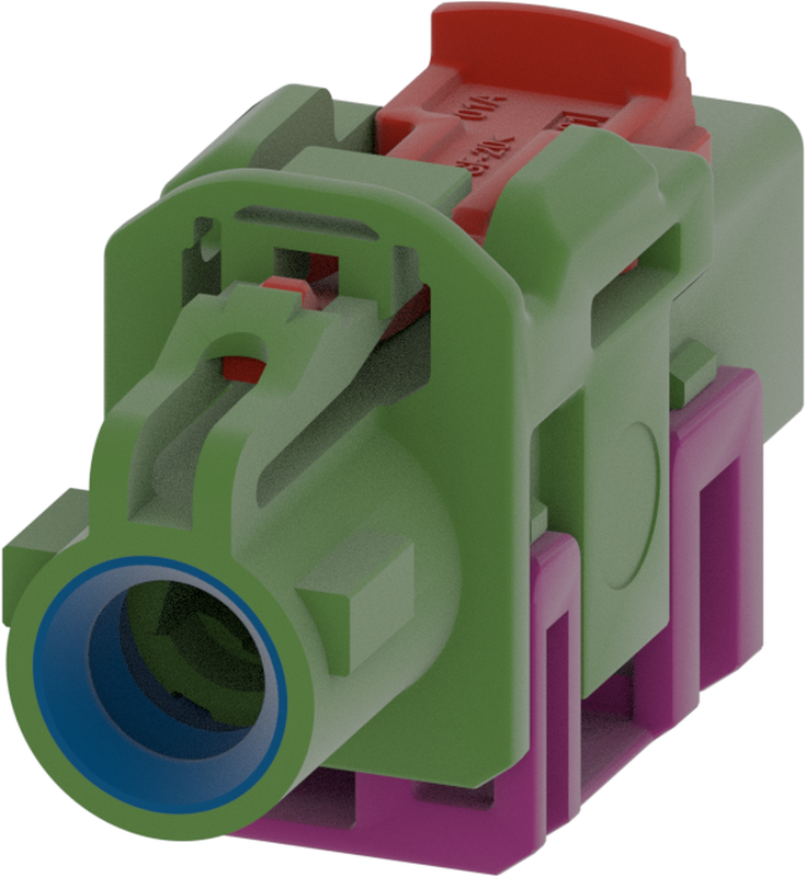 1 Port 1 Row MCA-B Female Mini Coax Green Code E
