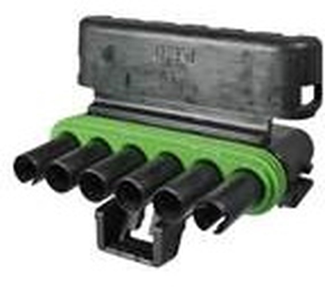 6 Way 2.6 W/P Sealed Connector Black