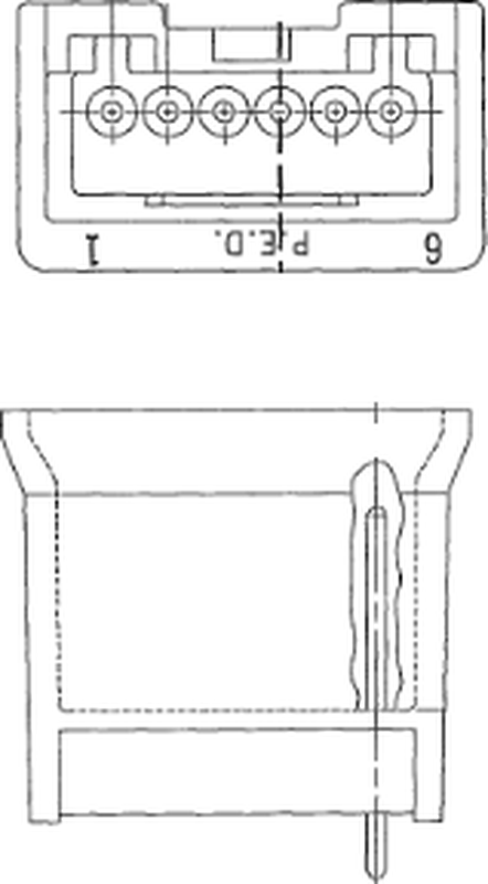 6 Way Male 1.0 MIC/P Unsealed Connector Gray