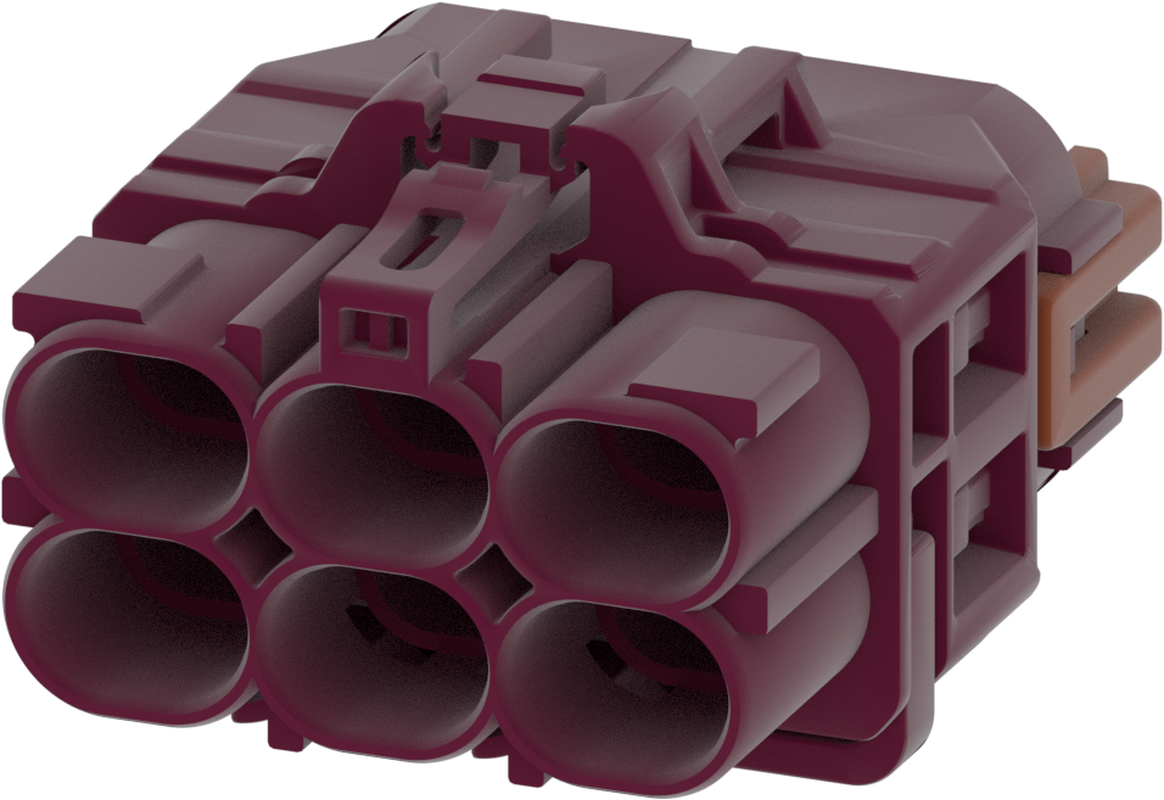 6 Port 2 Row Female H-MTD Claret Violet Code D