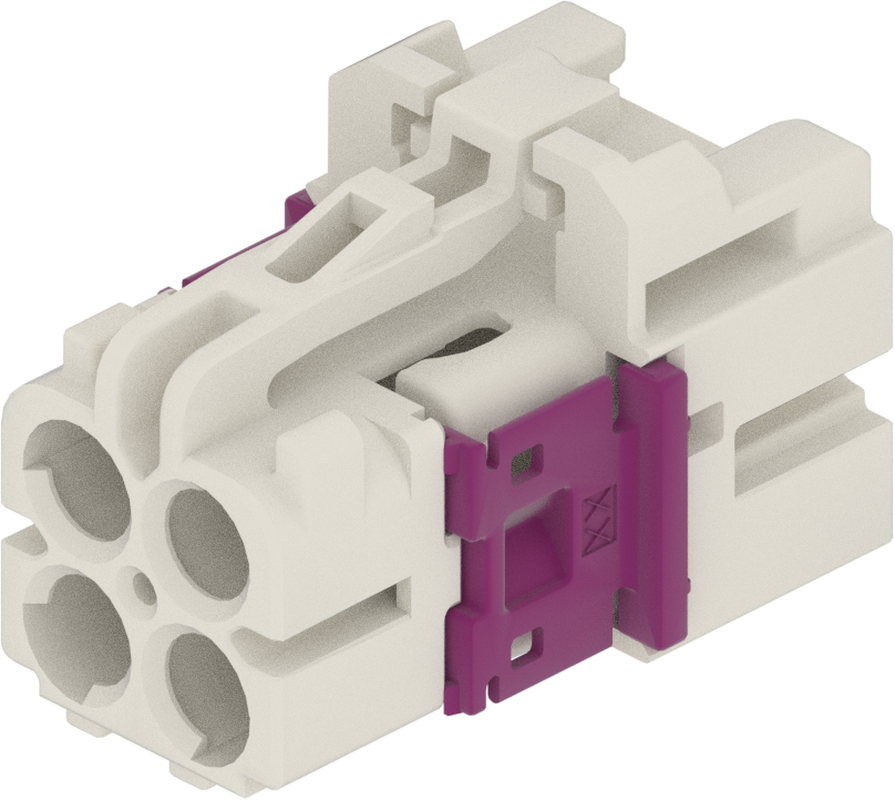 4 Port 2 Row MCA-A Female Mini Coax White Code B
