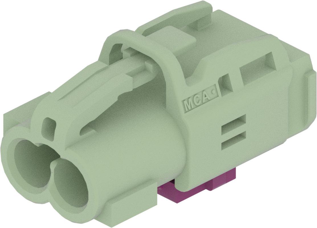 2 Port 1 Row MCA-B Female Mini Coax Green Code N