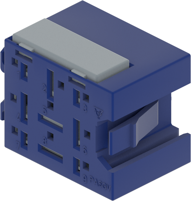 9 Way Female MIXED Unsealed Connector Blue